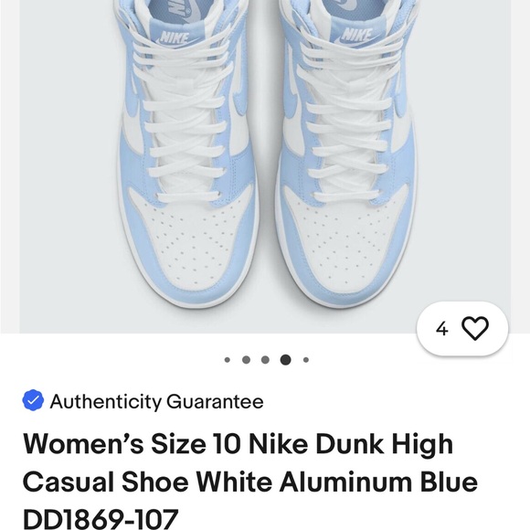 Nike Dunk High – Aluminum Blue – Size 7.5 - Picture 10 of 12